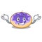 Grinning donut blueberry character cartoon