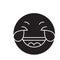 Grinning emoji wit h face black vector concept icon. Grinning emoji wit h face flat illustration, sign