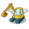 Grinning excavator character cartoon style