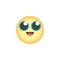 Grinning face emoticon with big eyes flat icon