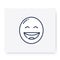 Grinning face line icon. Editable illustration