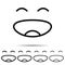 Grinning, face, with, smiling, eyes different shapes icon. Simple thin line, outline vector of emotion icons for UI and UX,