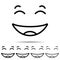 Grinning, face, with, smiling, eyes different shapes icon. Simple thin line, outline vector of emotion icons for UI and UX,