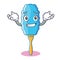 Grinning feather duster character cartoon