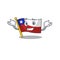 Grinning flag chile isolated with the cartoon