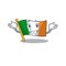 Grinning flag ireland hoisted above cartoon pole