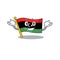 Grinning flag libya cartoon isolated the mascot
