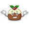 Grinning fruit cake character cartoon