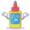 Grinning glue bottle character cartoon