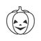 Grinning Halloween Pumpkin Outline Icon