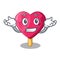 Grinning heart character ice cream on candy