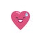 Grinning heart face character emoji flat icon