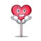 Grinning heart lollipop character cartoon