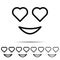 Grinning, with, hearth, eyes different shapes icon. Simple thin line, outline vector of emotion icons for UI and UX, website or