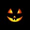 A Grinning Jack O Lantern on the Black Background