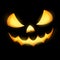 Grinning Jack O Lantern on black background. EPS 10