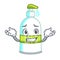 Grinning liquid soap in a cartoon basket