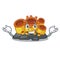 Grinning orange sponge coral isolated with cartoon