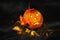 Grinning pumpkin lantern or jack-o`- is one of the symbols Halloween.