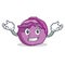 Grinning red cabbage character cartoon