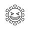 Grinning Squinting Face emoji line icon