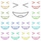Grinning, squinting multi color icon. Simple thin line, outline vector of emotion icons for ui and ux, website or mobile