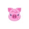 Grinning squinting piggy face emoji flat icon