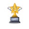 Grinning star trophy with the character shape
