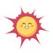 Grinning sun head 2D cartoon character