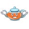 Grinning transparent teapot character cartoon