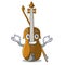 Grinning violin in the shape cartoon wood