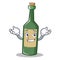 Grinning wine bottle character cartoon