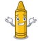 Grinning yellow crayon in the cartoon shape
