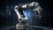 Gripping Grandeur, A 3D Rendered Robotic Hand in Darkness