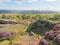 Gritstone and heather on the Derbyshire landscape