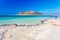 Gritty beach of Balos lagoone on Crete. Greece.