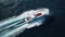 Gritty Elegance: Aerial Photography Of A Realistic Sport Boat On The Sea