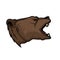 Grizzly bear animal head mascot, hunting and sport