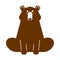 Grizzly Bear isolated. Wild predator. Vector illustration