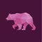 Grizzly Bear polygons red trend style design illustration animal