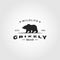 grizzly bear walk logo vector symbol illustration design