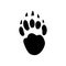 Grizzly polar bear footprints isolated silhouette