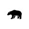 Grizzly or Polar Bear, Kodiak Silhouette. Flat Vector Icon illustration. Simple black symbol on white background. Grizzly or Polar