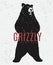 Grizzly strong bear vector illustration