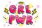 GRL PWR short quote. Girl Power cute lettering illustration