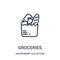 groceries icon vector from gastronomy collection collection. Thin line groceries outline icon vector illustration