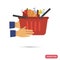 Grocery delivery service color flat icon