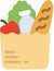 Grocery items,milk,bread, fruits, vegetable, colorful illustration