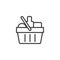 Grocery shopping basket outline icon