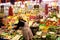 Grocery Stall at La Boqueria Market in La Rambla, Barcelona, Spain